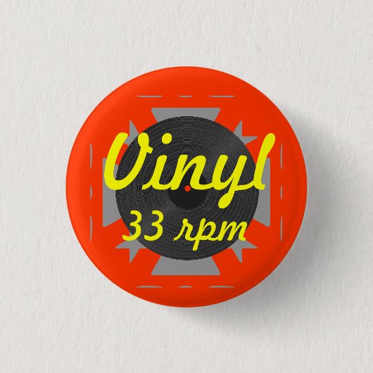 Vinyl 33 omwentelingen per minuut ronde button 3,2 cm (Voorkant)