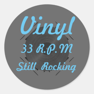 Vinyl 33 RPM nog steeds Rocking Blue Ronde Sticker
