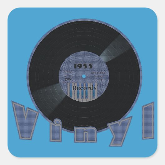 VINYL 33 RPM VIERKANTE STICKER (Voorkant)