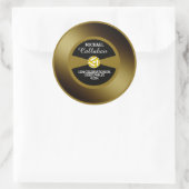 Vinyl 45 Gold Record persoonlijk adres Ronde Sticker (Tas)