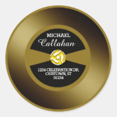 Vinyl 45 Gouden Plaat Persoonlijk Adres Ronde Sticker (Voorkant)