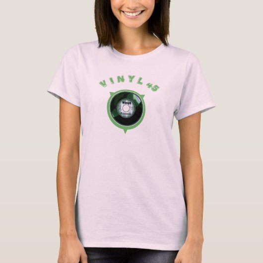 Vinyl 45 Green Record 3 T-shirt (Voorkant)
