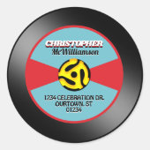 Vinyl 45 Label Persoonlijk Gepersonaliseerd (Voorkant)