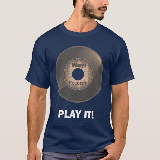 Vinyl 45 Play it Sepia Tone T-shirt (Voorkant)