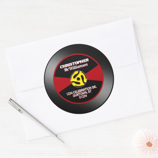Vinyl 45 Record label Individueel gepersonaliseerd (Envelop)