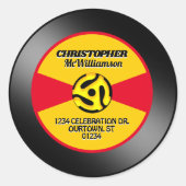 Vinyl 45 Record Label Persoonlijk Gepersonaliseerd (Voorkant)