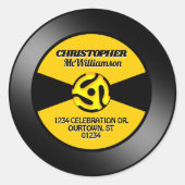 Vinyl 45 Record Label Persoonlijke Adres Sticker (Voorkant)