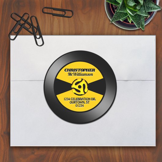 Vinyl 45 Record Label Persoonlijke Adres Sticker