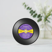 Vinyl 45 Record Verjaardagsfeest Uitnodiging (Staand voorkant)