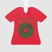 Vinyl 45 RPM Record groen en rood Ornament (achterkant)