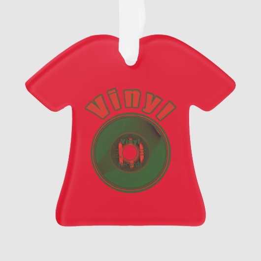 Vinyl 45 RPM Record groen en rood Ornament (voorkant)