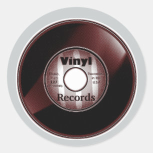 VINYL 45 RPM record, Rood/Wit Ronde Sticker