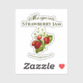 Vinyl aardbei pot jam label (Vel)