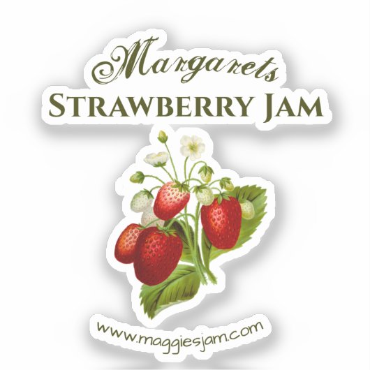 Vinyl aardbei pot jam label (Voorkant)