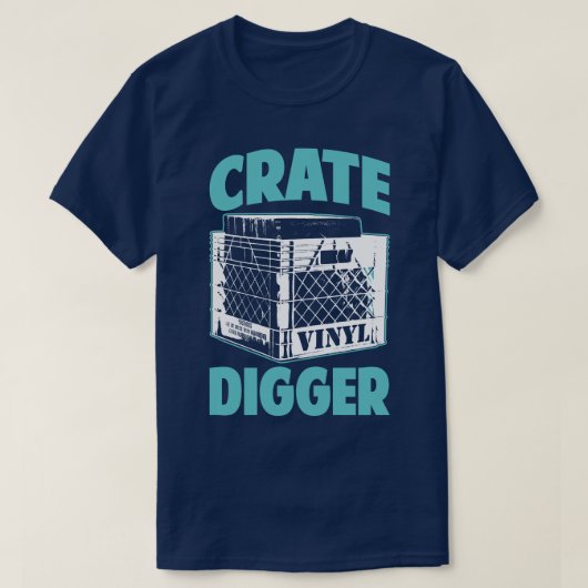 Vinyl Addict Junkie Crate Digger DJ Humor T-Shirt (Design voorkant)