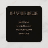 Vinyl afspeelhoes zwart vierkante visitekaartje (Achterkant)