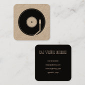 Vinyl afspeelhoes zwart vierkante visitekaartje (Voorkant / Achterkant)