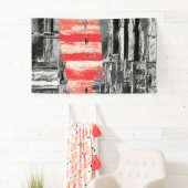 Vinyl Banner, 3' x 5' – Red Pulse Abstract Design Spandoek (Insitu)