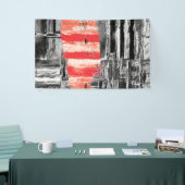 Vinyl Banner, 3' x 5' – Red Pulse Abstract Design Spandoek (Beurs)