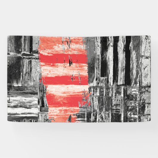 Vinyl Banner, 3' x 5' – Red Pulse Abstract Design Spandoek (Horizontaal)