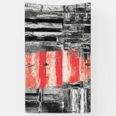 Vinyl Banner, 3' x 5' – Red Pulse Abstract Design Spandoek (Verticaal)
