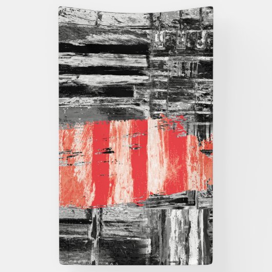 Vinyl Banner, 3' x 5' – Red Pulse Abstract Design Spandoek (Verticaal)