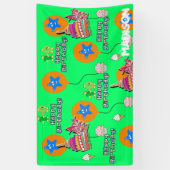 Vinyl Banner, Happy 10th Birthday Banner, Green Spandoek (Verticaal)