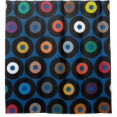 VINYL blauw Douchegordijn (Voorkant)