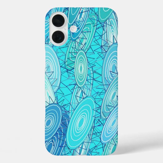 "Vinyl Blues" abstract - turquoise, blauw, wit Case-Mate iPhone Case (Achterkant)