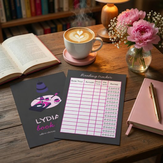 Vinyl & Books Personalized Reading Tracker Card Kaart