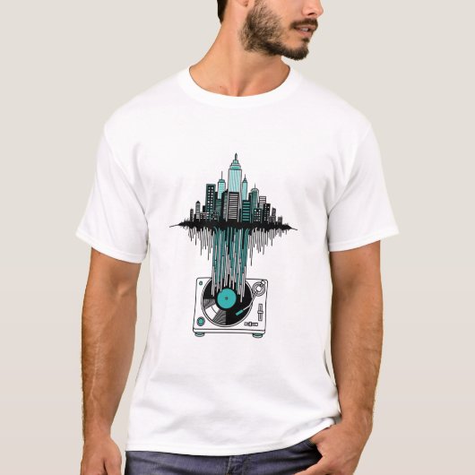 Vinyl City Soundwave | Moderne kunstmuziekliefhebb T-shirt (Voorkant)
