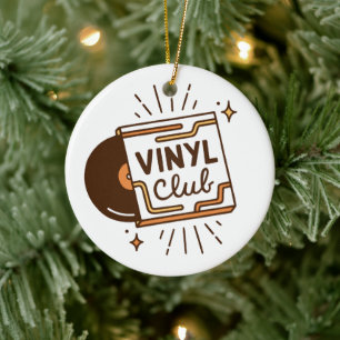 Vinyl club analoge muziekplaat esthetiek keramisch ornament