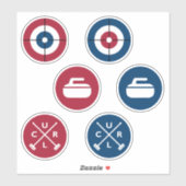 Vinyl Curling Stickers - Rood/Blauw (Vel)