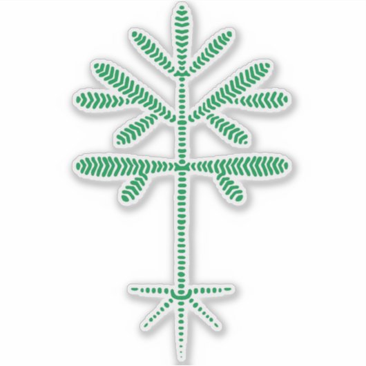 Vinyl Decal met een groene Sapling Sticker (Voorkant)