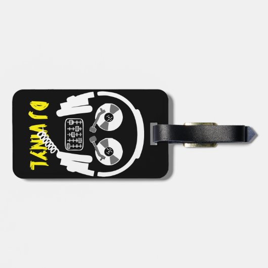 Vinyl DJ Dubbelzijdig Bagagelabel (Achterkant horizontaal)