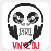 Vinyl DJ Square Sticker (Voorkant)