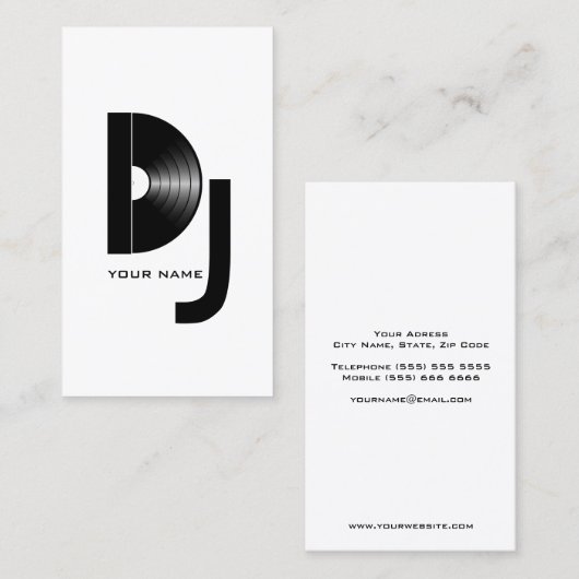Vinyl DJ Visitekaartje (Voorkant / Achterkant)
