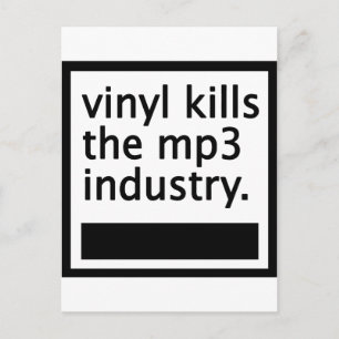 vinyl doodt de mp3 - industrie - briefkaart
