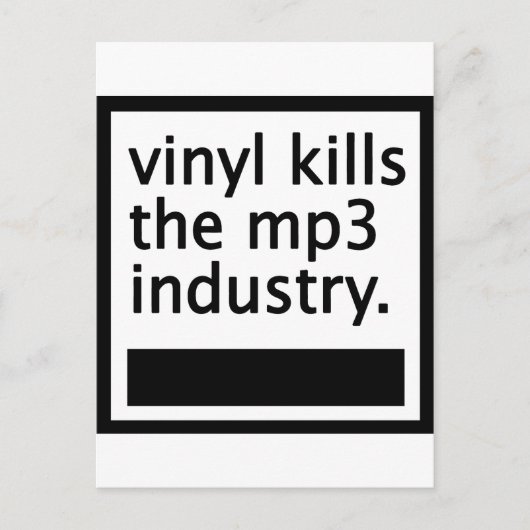 vinyl doodt de mp3 - industrie - briefkaart (Voorkant)