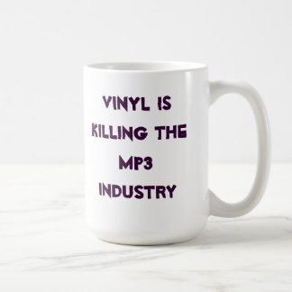 Vinyl doodt de MP3-industrie Koffiemok
