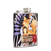 Vinyl Flask 6oz: Vertrouw Me (zwart) Heupfles (Rechts)
