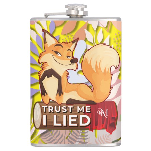 Vinyl Flask 8oz : Trust Me (yellow) Heupfles (Voorkant)