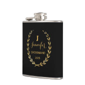Vinyl flask with personalized black design  heupfles (Links)