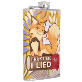 Vinyl fles 8oz: Vertrouw me (oranje) Heupfles (Rechts)
