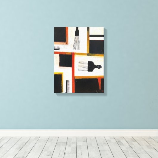 Vinyl Fotobehang Afro Picks & Combs Canvas Afdruk (Insitu (Houten vloer))