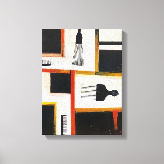 Vinyl Fotobehang Afro Picks & Combs Canvas Afdruk (Voorkant)