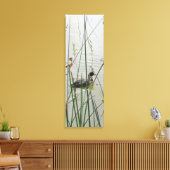 Vinyl Fotobehang - Amerikaanse Coot in Reeds Canvas Afdruk (Insitu (Woonkamer))
