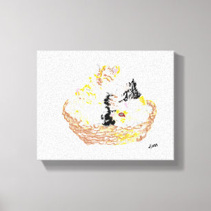 Vinyl Fotobehang : Basketvol kitten's Canvas Afdruk