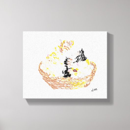 Vinyl Fotobehang : Basketvol kitten's Canvas Afdruk (Voorkant)