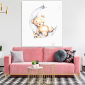 Vinyl Fotobehang - Beer slapen op de kam maan Canvas Afdruk (Insitu (Woonkamer))